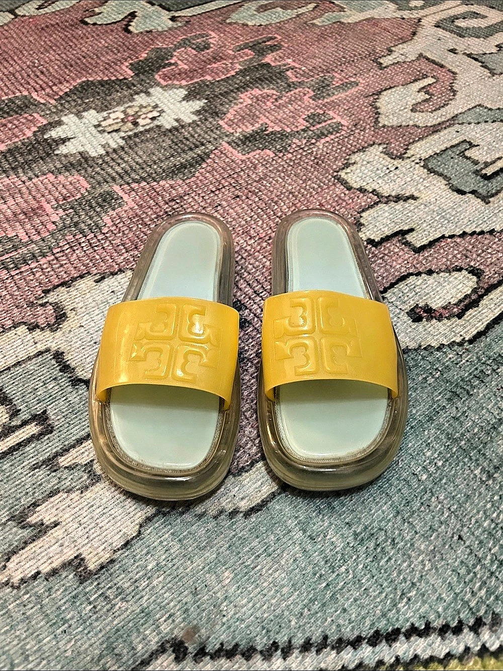 Tory Burch Bubble Jelly Slide Sandal Yellow Sandals size 9